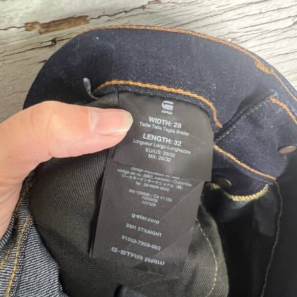 G-Star Raw 3301 Button Fly Straight Jeans Men's 28 - Picture 9 of 9
